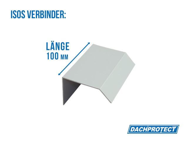 Verbinder ISOS, Silber RAL 9006 für ISOS Dachrandprofile und Ecken